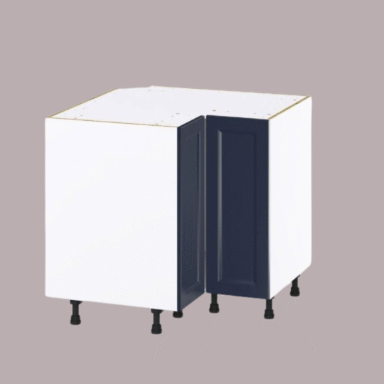 Laramie 36 in. W x 24 in. D x 34.5 in. H Assembled Standard Corner Base Kitchen Cabinet in Painted Blue
